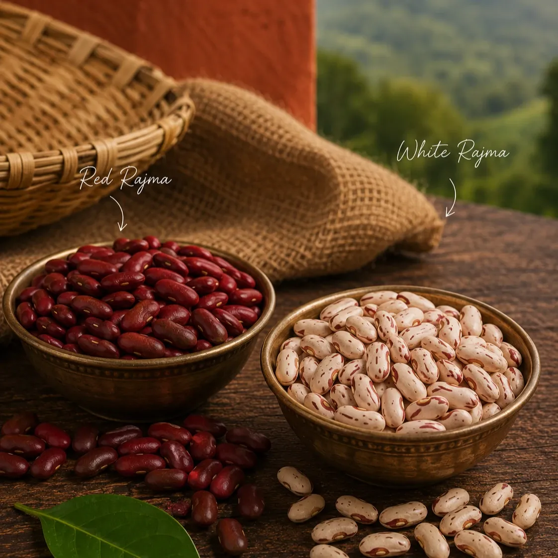 Natural unpolished red and speckled rajma kidney bean varieties sourced from organic hill soil